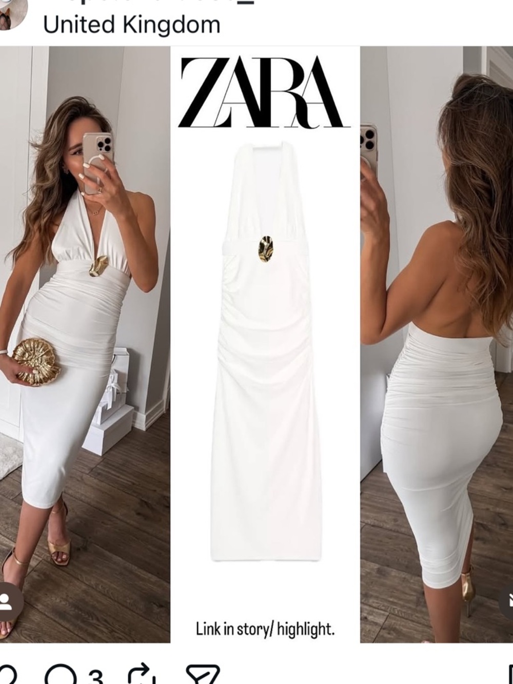 NEW ! ZARA BLOGGER FAV DRAPED HALTER 
🚨 FIRM PRICE NO DISCOUNT ON THIS DRESS